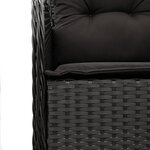 vidaXL Ensemble à manger de jardin 9Pièces coussins noir résine tressée