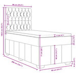 vidaXL Sommier à lattes de lit avec matelas Bleu 90x200 cm Tissu