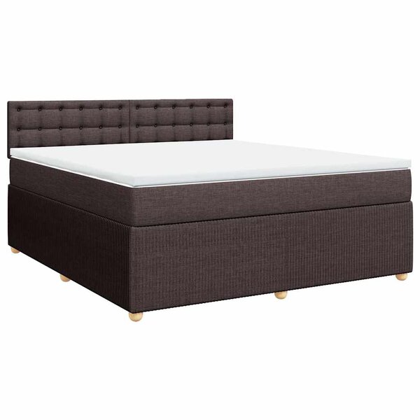vidaXL Sommier à lattes de lit avec matelas Marron foncé 180x200 cm