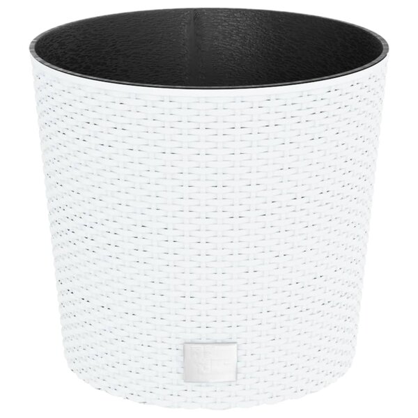 vidaXL Jardinière et intérieur amovible blanc 15 /15 3 L rotin PP