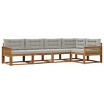 vidaXL Ensemble de canapés d'extérieur 5 pc Naturel et Gris clair