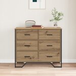 vidaXL Commode Chêne artisanal 91x35.5x74.5 cm Bois reconstitué