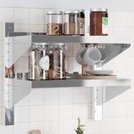 vidaXL Étagère murale à 2 niveaux 50x30x60 cm argenté acier inoxydable