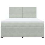 vidaXL Sommier à lattes de lit et matelas Gris clair 180x200cm Velours