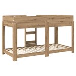 vidaXL Lit Superposé pour Enfants Chêne artisanal 100 x 200 cm
