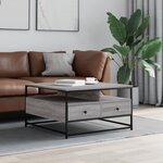 vidaXL Table basse sonoma gris 80x80x45 cm bois d'ingénierie