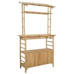 vidaXL Table de bar extérieure Naturel 110 x 50 x 210 cm Bambou