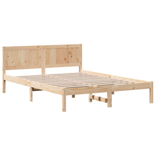 vidaXL Cadre de lit en bois de pin 140x200 Naturel Bois de pin