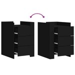 vidaXL Table de chevet noir 45x50x65 cm bois d’ingénierie