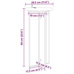 vidaXL Support de Plante 2 pièces Gris béton 29 5 x 29 5 x 60 cm