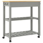 vidaXL Chariot de cuisine MONZA 84x40x90 cm bois massif de pin