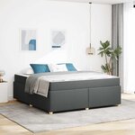 vidaXL Cadre de lit avec matelas Gris foncé 180 x 200 cm tissu