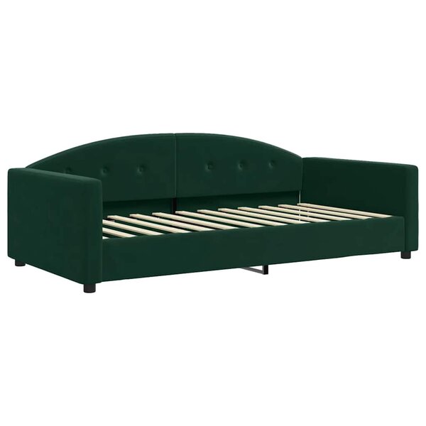 vidaXL Lit de repos sans matelas vert foncé 100x200 cm velours