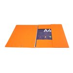 Chemises À Élastiques Carte Lustrée 3 Rabats Monobloc - Orange - X 50 - Exacompta