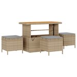 vidaXL Ensemble Canapés Jardin 13 Pièces avec Coussins Beige Rattan Poly Acacia