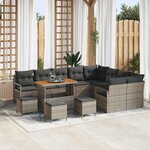 vidaXL Ensemble de canapé de jardin 13 Pièces Gris Poly rotin