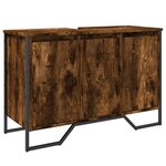 vidaXL Armoire lavabo de salle de bain chêne fumé 91x35x60 cm