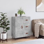 vidaXL Buffet gris béton 69 5x34x90 cm bois d'ingénierie