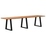vidaXL Table à manger avec bord naturel 320x80x74 cm bois massif chêne