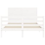 vidaXL Cadre de lit sans matelas blanc 140x190 cm bois massif