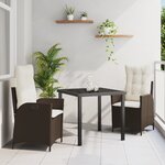 vidaXL Ensemble de 2 Marron Poly rattan marron  Acier revêtu de poudre
