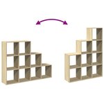 vidaXL Étagère séparatrice de pièce 3 niveaux chêne sonoma