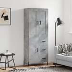 vidaXL Buffet haut Gris béton 69 5x34x180 cm Bois d'ingénierie
