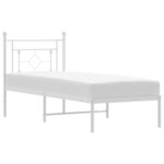 vidaXL Cadre de lit métal sans matelas avec tête de lit blanc 75x190cm