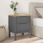 vidaXL Table de chevet FLORO gris 45x39x57 cm bois de pin massif
