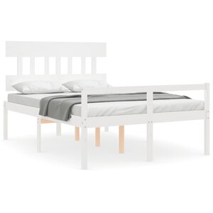 vidaXL Lit pour personne âgée sans matelas blanc bois massif