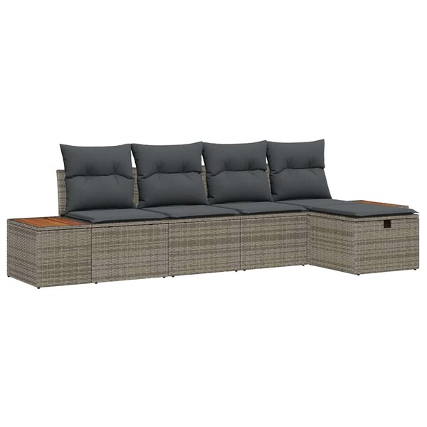 vidaXL Ensemble de canapé de jardin 5 Pièces Gris 55 x 62 x 69 cm