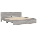 vidaXL Cadre de lit avec LED sans matelas sonoma gris 180x200 cm
