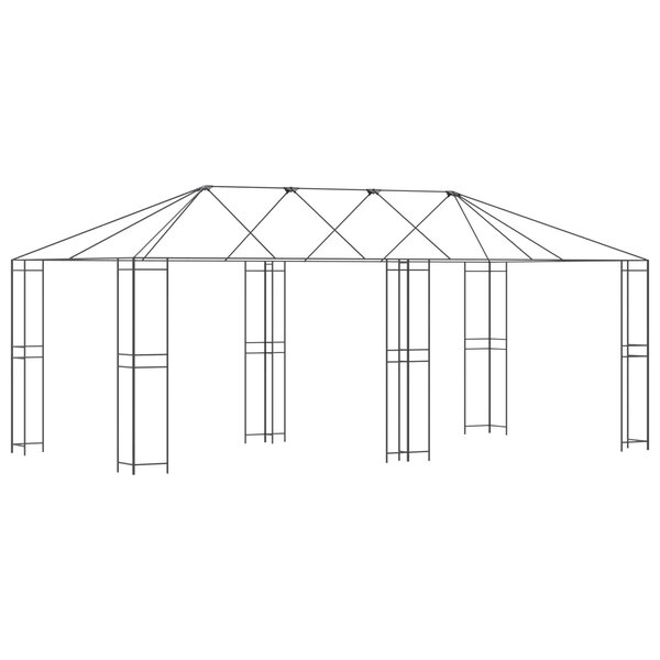 vidaXL Cadre de Gazebo 6 x 3 m Noir Acier