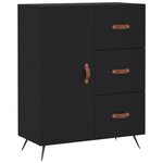 vidaXL Buffet haut Noir 69 5x34x180 cm Bois d'ingénierie