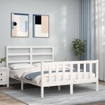 vidaXL Cadre de lit sans matelas blanc 120x200 cm bois de pin massif