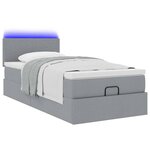 vidaXL Cadre de lit ottoman et matelas gris clair 90x190 cm tissu
