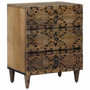 vidaXL Armoire de lit Marron 50 x 33 x 60 cm Bois de mangue massif