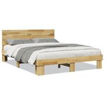 vidaXL Cadre de lit avec tête de lit sans matelas 135 x 190 cm