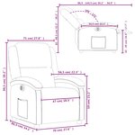 vidaXL Fauteuil inclinable électrique Crème Velours
