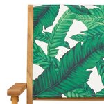 vidaXL Ensemble à manger de jardin 5 Pièces motif de feuilles tissu bois