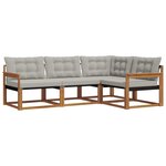 vidaXL Ensemble de canapés d'extérieur 4 pc Gris Naturel et Clair