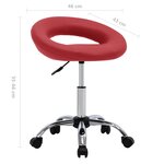 vidaXL Chaise de travail roulante Rouge bordeaux Similicuir
