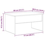 Table basse en chêne noir vidaXL - 80 x 50.5 x 41.5 cm