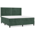 vidaXL Sommier à lattes de lit et matelas Vert foncé 180x200cm Velours