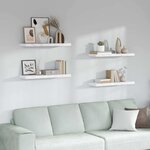 vidaXL Étagère Murale 4 Pièces Marbre blanc 90 x 23 5 x 4 cm