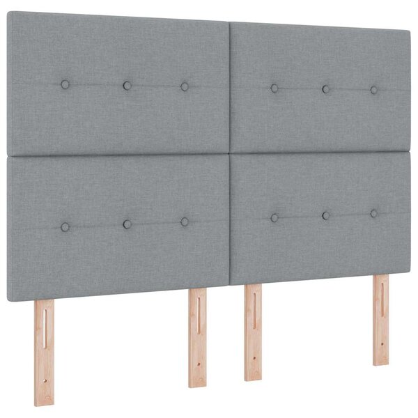 vidaXL Tête de lit LED avec bandes LED Gris clair 144 cm tissu