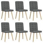 vidaXL Chaises à manger lot de 6 gris foncé tissu