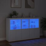 vidaXL Buffet avec lumières LED blanc 162x37x100 cm