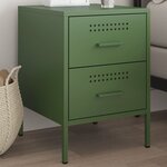 vidaXL Table de chevet vert olive 36x39x50 5 cm acier