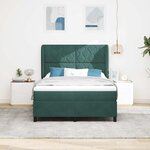 vidaXL Lit à ressorts avec matelas Vert foncé 200 x 140 cm Polyester